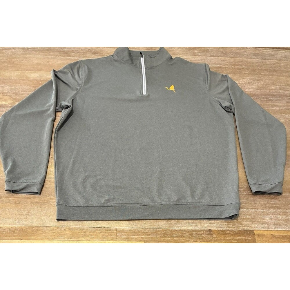 Peter Millar Mens XL Quarter Zip Pullover Gray Beach Florida Crane Golf